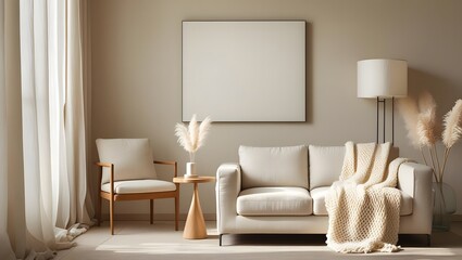 Cozy and inviting living room with a plush sofa armchair and warm lighting