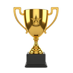 Achieve ultimate success with this gleaming golden trophy, symbolizing victory, achievement, and top performance for any celebration or award.