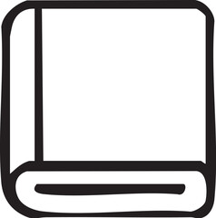 Simple closed book icon handdrawn illustration.