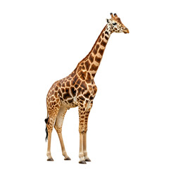 Majestic giraffe stands tall showcasing its iconic patterned coat and graceful long neck, a symbol of African wildlife and natural beauty.