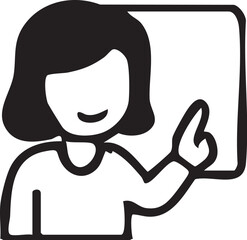 Woman Presenting on Digital Tablet Screen.