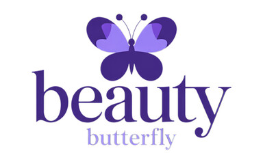 Purple butterfly logo with beauty text insect