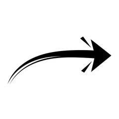 Dynamic curved arrow graphic design signifies progress forward movement and future direction in a clean modern style