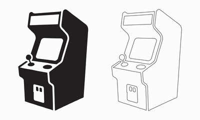 Retro Arcade Game Cabinet Vector Illustration

