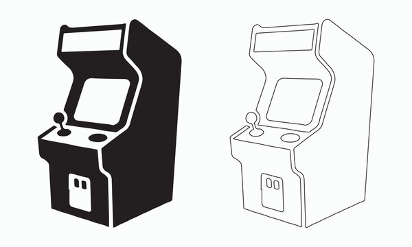 Retro Arcade Game Cabinet Vector Illustration
