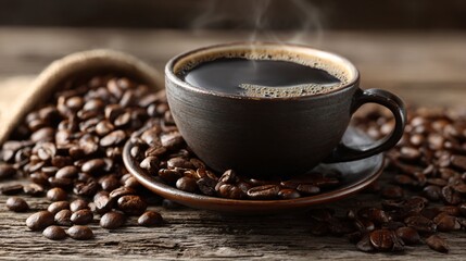 Fototapeta premium Coffee Benefits for Longevity and Health: Visual Representation