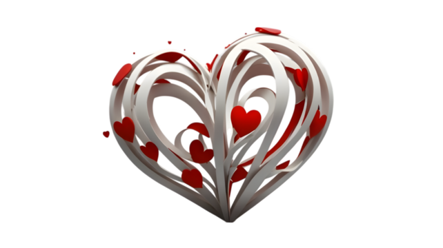 heart of red and silver hearts