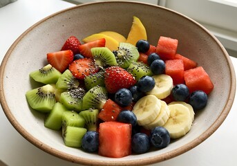 Healthy Fruit Salad in a Bowl