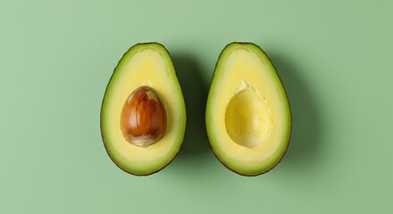 Fresh Avocado Halves with Pit