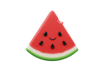Isolated Cartoon Watermelon Slice with Face - Summer Treat