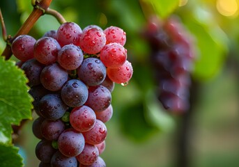 Fresh Grapes on Vine Still Attached