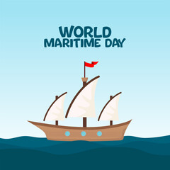 Vector graphic of World Maritime Day for World Maritime Day celebration.