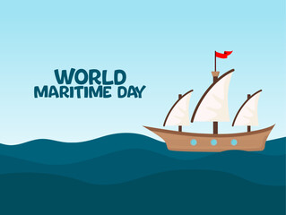 Vector graphic of World Maritime Day for World Maritime Day celebration.