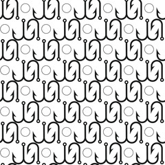 Outdoor fishing pattern. Seamless hook texture for sport and hobby design