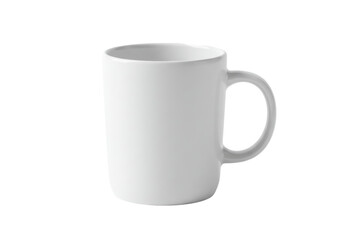 Isolated Simple White Ceramic Mug with Handle