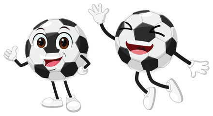 Funny Soccer ball mascot cartoon character