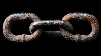 Fototapeta premium Close-up of a section of rusted chain.