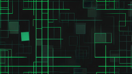 Abstract digital lines and squares, forming a network pattern, with an illustrative high-tech design, perfect for a digital or technology concept.