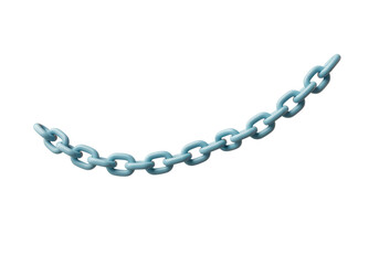 Isolated Blue Metal Chain with Shimmering Highlights