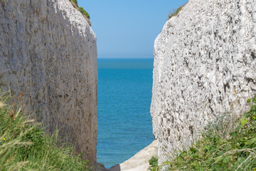 Whiteness Gap, a dramatic break in the chalk cliffs at Kingsgate Bay in Broadstairs, England