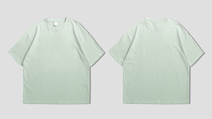 Fototapeta premium Front and back t-shirt mockup on grey background