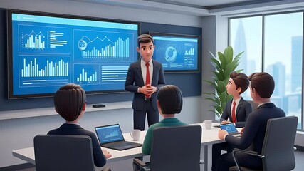 Business team meeting room illustration - Powered by Adobe