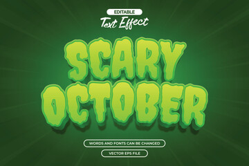 Scary october editable text effect editable text effect with 3d green text style