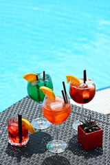 Cocktails near the swimming pool