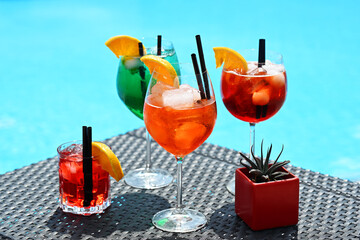 Cocktails near the swimming pool