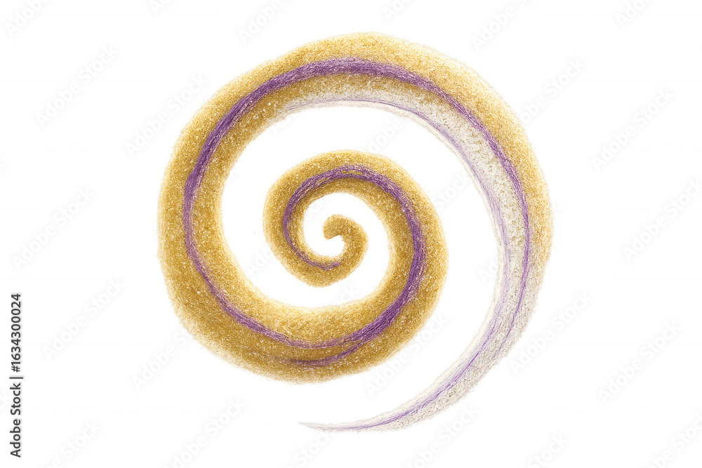 Aufkleber metallic gold and purple threads spiraling, weaving intricate patterns through translucent space, re