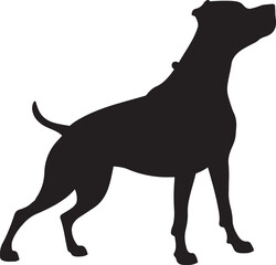 Simple dog silhouette in a standing pose clean vector illustration