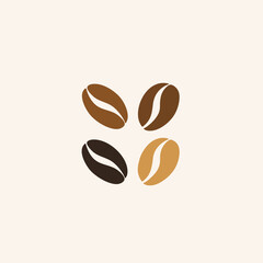 Obraz premium Coffee beans seamless pattern on white background with brown vector illustrations for cafe and breakfast designs