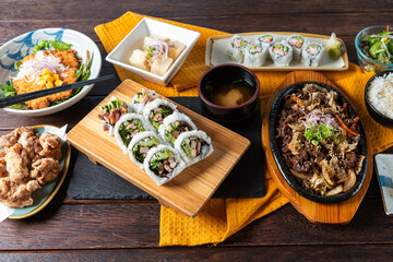 Delicious Spread of Sushi and Japanese Delights