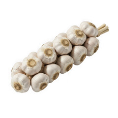 String of garlic bulbs isolated on transparent background, a flavorful and aromatic ingredient for cooking