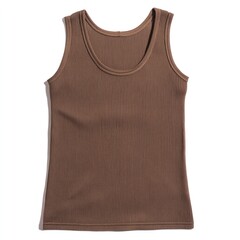 Mocha brown tank top with a square neckline clothing ribbed undershirt.