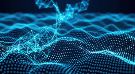 Abstract digital network connection representing big data processing and analysis concept