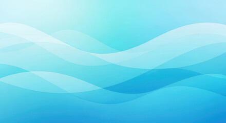 Abstract blue wavy background with overlapping transparent curved lines and gradient