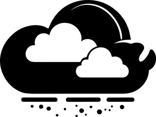 Fototapeta premium Cloud with rain silhouette icon 