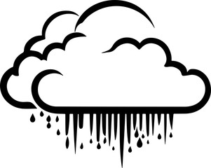 Cloud with rain silhouette icon 