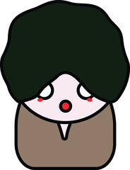 a very surprised little character illustration
