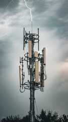 cell phone tower and tunder strom lighting