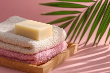 Spa Soap Towels Tropical Minimalist Scene