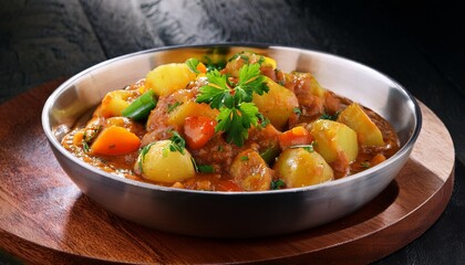 curry with bombay potatoes and vegetables