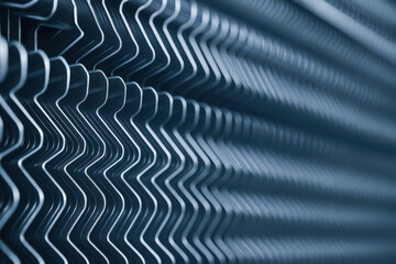 Heat exchanger component with metal fins designed for efficient heat transfer in industry applications and cooling systems