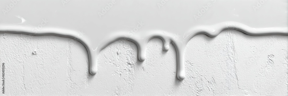 Poster realistic dripping gloss texture on pristine wall with blank upper section, showcasing unique design