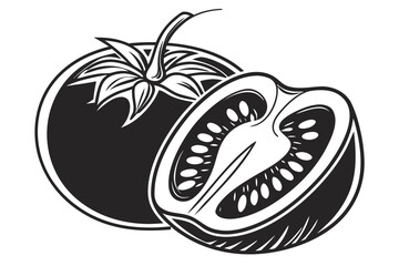 Vector art of three mushrooms growing in the grass isolated on white background