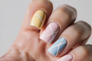 Minimalistic Nails in Pastel Shades Displayed