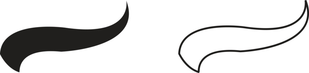 Swoosh Icons Vector Set, Collection and Group, Speed Motion Swirl Curves, Dynamic Wave Tail Shapes, Minimal Flat Line Style, Monochrome Silhouette Graphic Bundle for Logo, Sport and Abstract Design