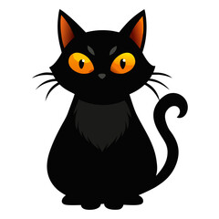 Cute Black Cat with Orange Eyes