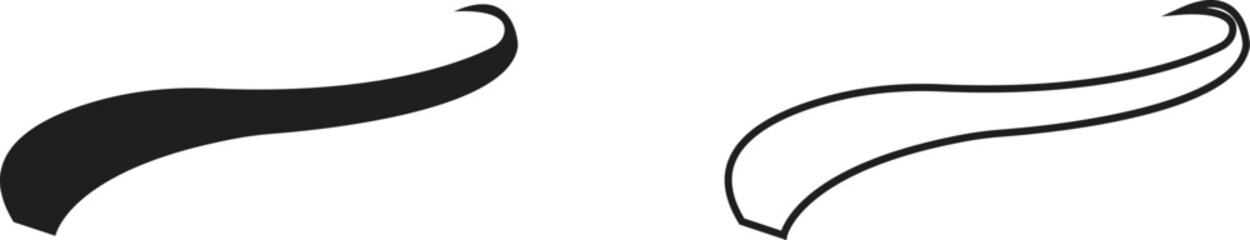 Swoosh Icons Vector Set, Collection and Group, Speed Motion Swirl Curves, Dynamic Wave Tail Shapes, Minimal Flat Line Style, Monochrome Silhouette Graphic Bundle for Logo, Sport and Abstract Design